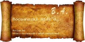 Bocsanszki Atád névjegykártya